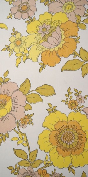 60s flower wallpaper #0912BL