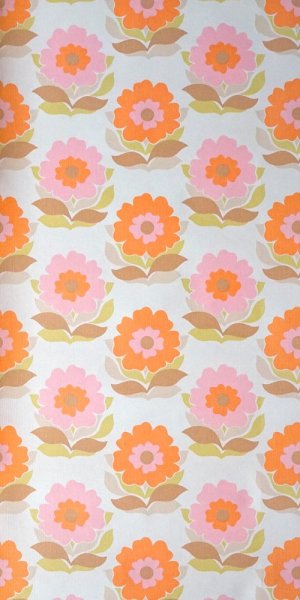 70er Vintage Tapete Retro Tapetenrolle Blume Blüten Hippie Wallpaper 60er 1/2 16 