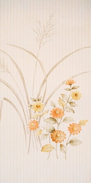 Vintage Blumen/Gräser Tapete #1323A
