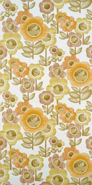 70er Blumen Tapete #1627 Muster/Bastelbogen
