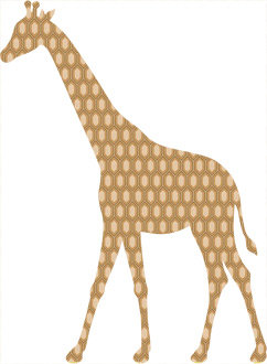 vintage wallpaper giraffe  t009b