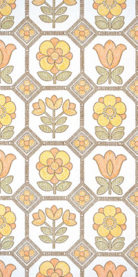 60er Blumen Tapete #1328 Muster/Bastelbogen