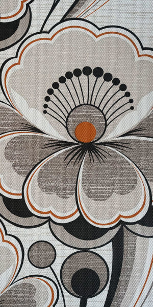 70er großformatige florale Tapete #1641