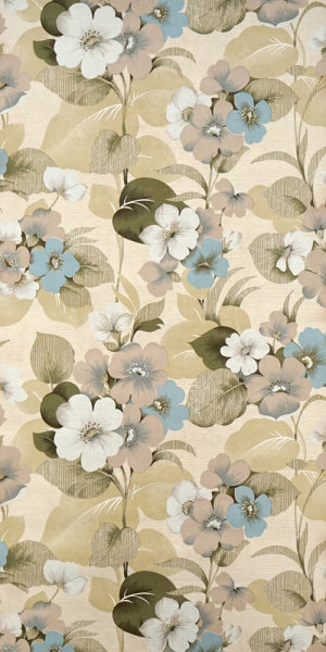 Vintage Blumen Tapete #1019BL Muster/Bastelbogen