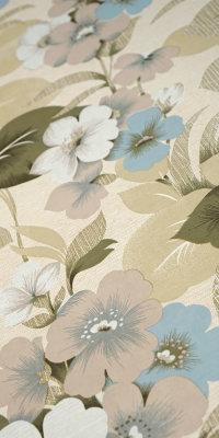 Vintage Blumen Tapete #1019BL Muster/Bastelbogen