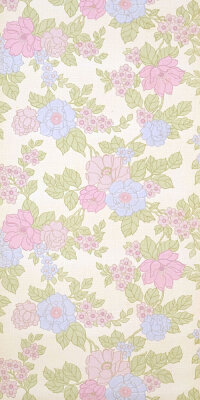 Vintage Blumen Tapete #0125AL Muster/Bastelbogen
